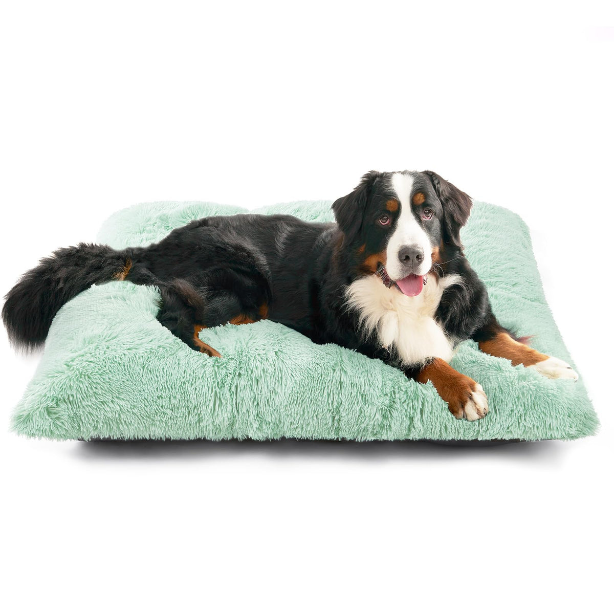 EHEYCIGA Fluffy Dog Crate Bed, Plush Extra Large Dog Pillow, Grey