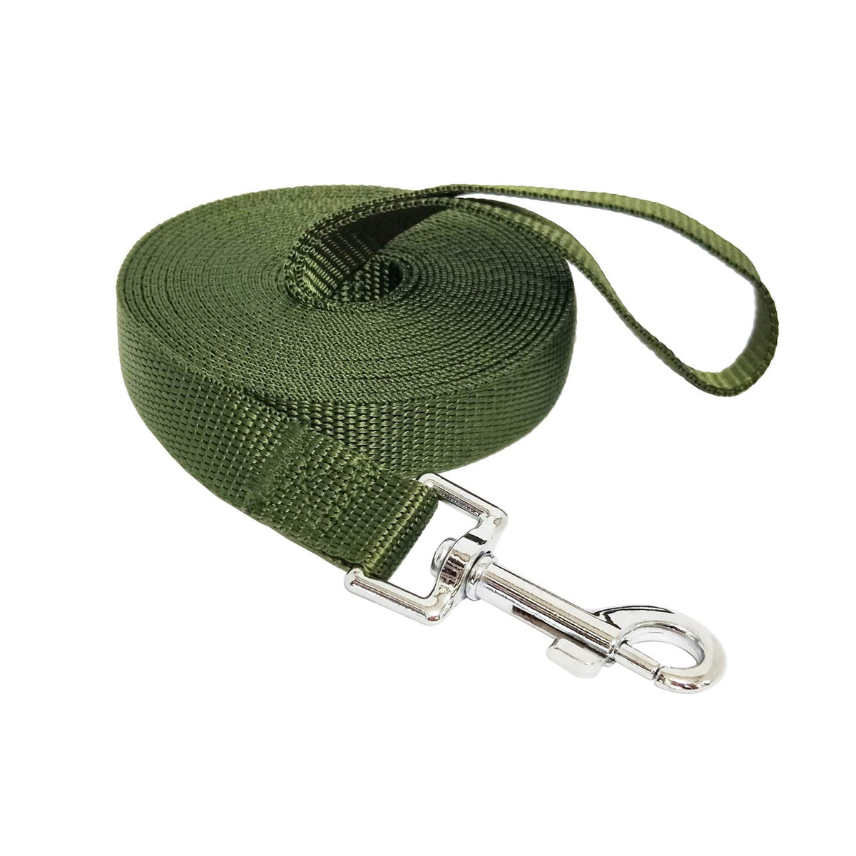 Nylon Training Dog Leash for Small Medium Large Dogs, 15ft 20ft 30ft 50ft Long Puppy Lead for Obedience Recall Training, Camping (20ft, Black)