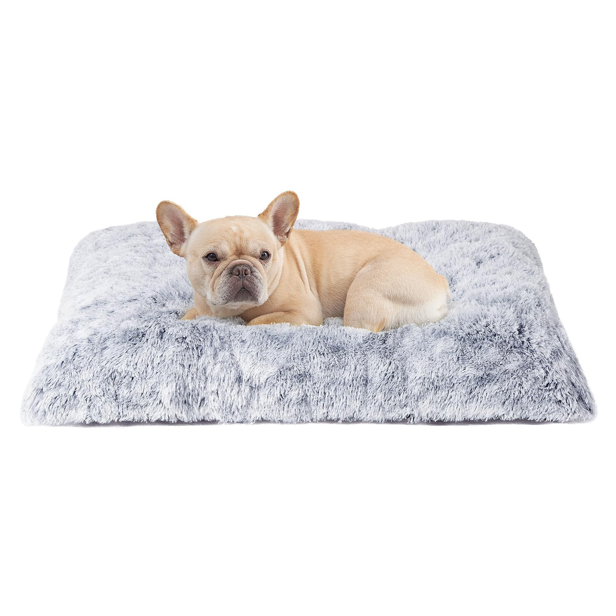 EHEYCIGA Fluffy Dog Crate Bed for Medium Dogs, Plush Crate Pad, Grey