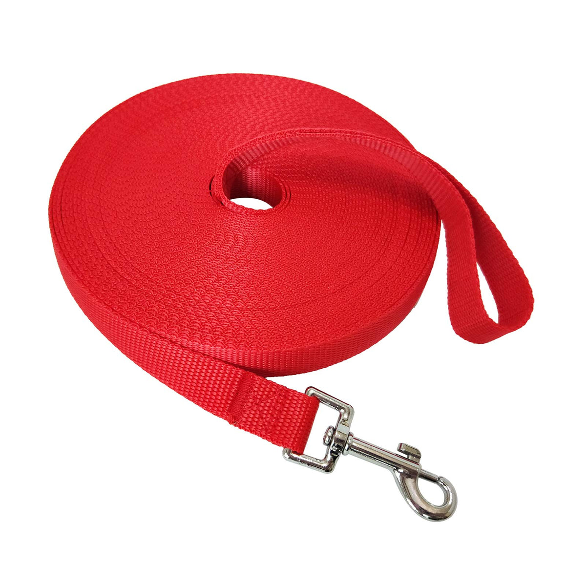 Nylon Training Dog Leash for Small Medium Large Dogs, 15ft 20ft 30ft 50ft Long Puppy Lead for Obedience Recall Training, Camping (20ft, Black)