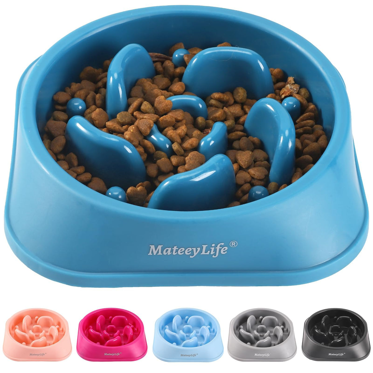 MateeyLife 2-Pack Slow Feeder Dog Bowls, 2 Cups, Dog Puzzle Feeder Bowl