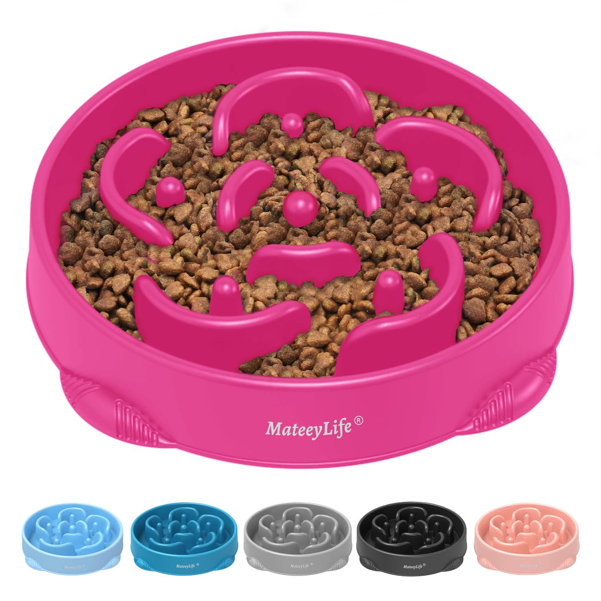 MateeyLife 2-Pack Slow Feeder Dog Bowls, 2 Cups, Dog Puzzle Feeder Bowl