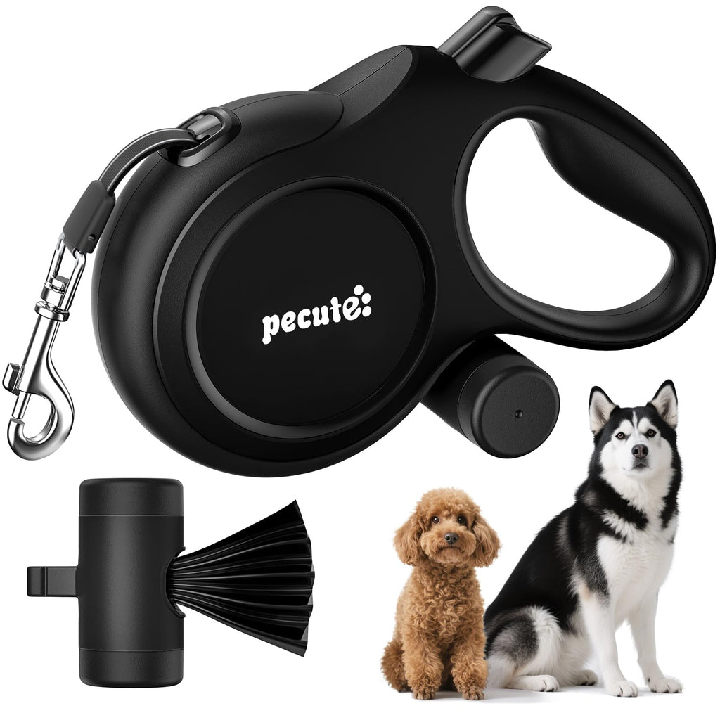 Pecute Dog Leash Retractable 26ft with Chew Proof Extender for 33-110 lbs