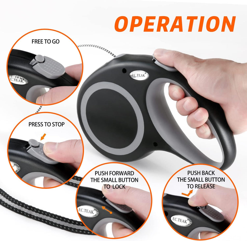 Retractable Dog Leash 30 FT Cord for Medium Large Dogs up to 77 lbs