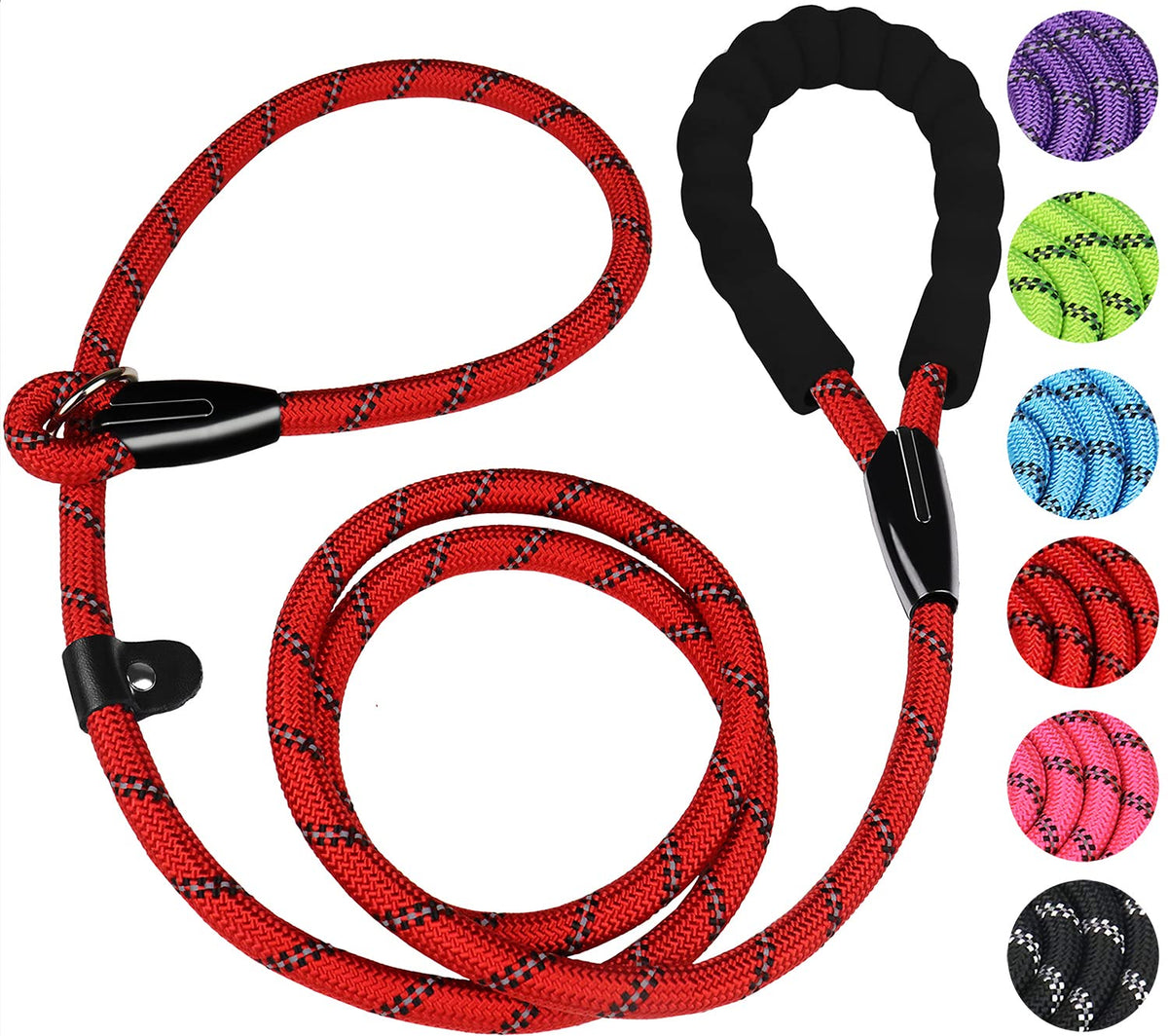 Dog Leash, 6 FT Heavy Duty Dog Leashes with Comfortable Padded Handle,Black
