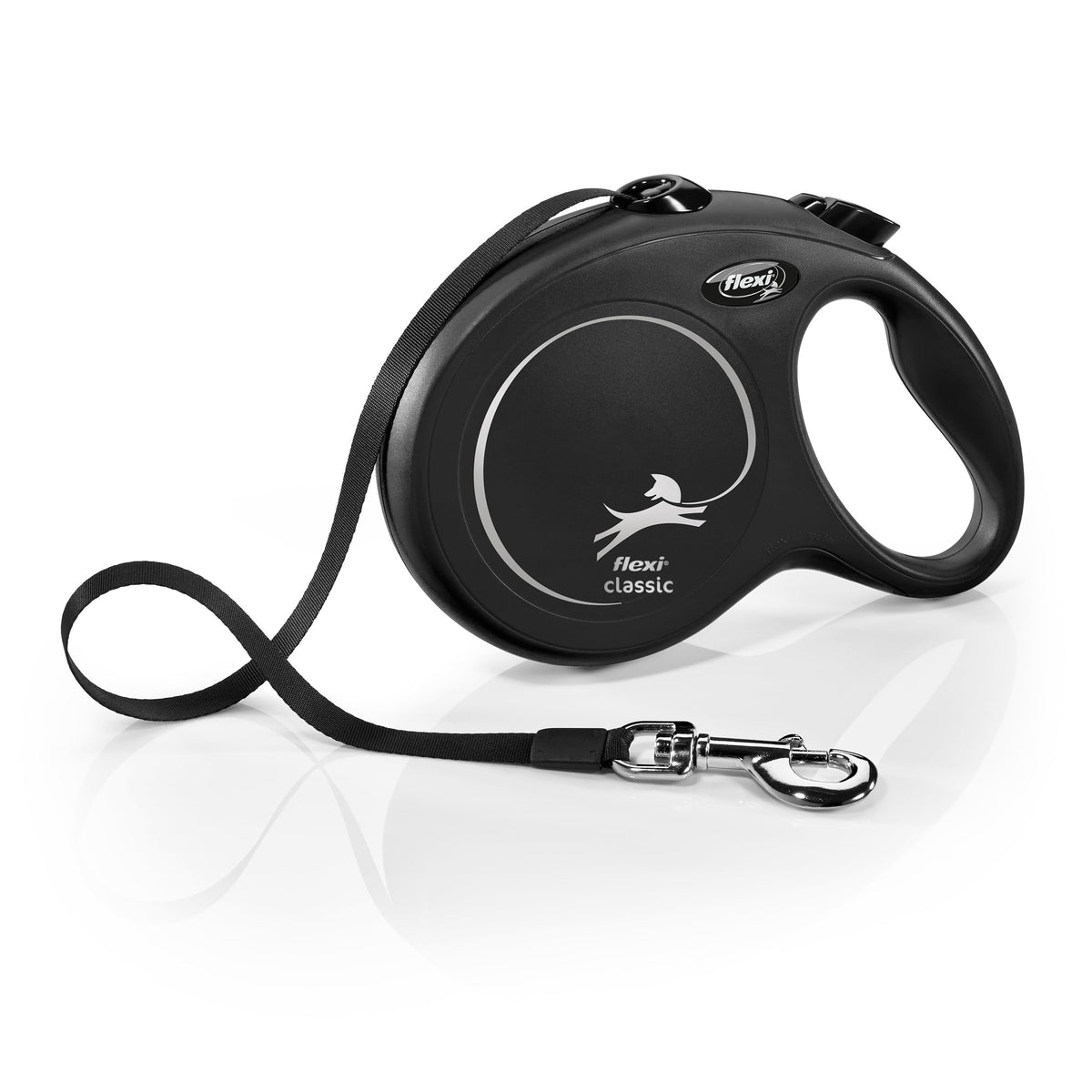FLEXI® Classic Tape Retractable Dog Leash, Large, 26 ft - Black