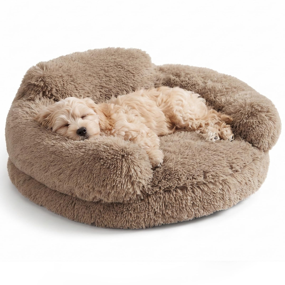 EHEYCIGA 23" Calming Donut Dog Bed for Small Dog & Cat Washable Pet Couch