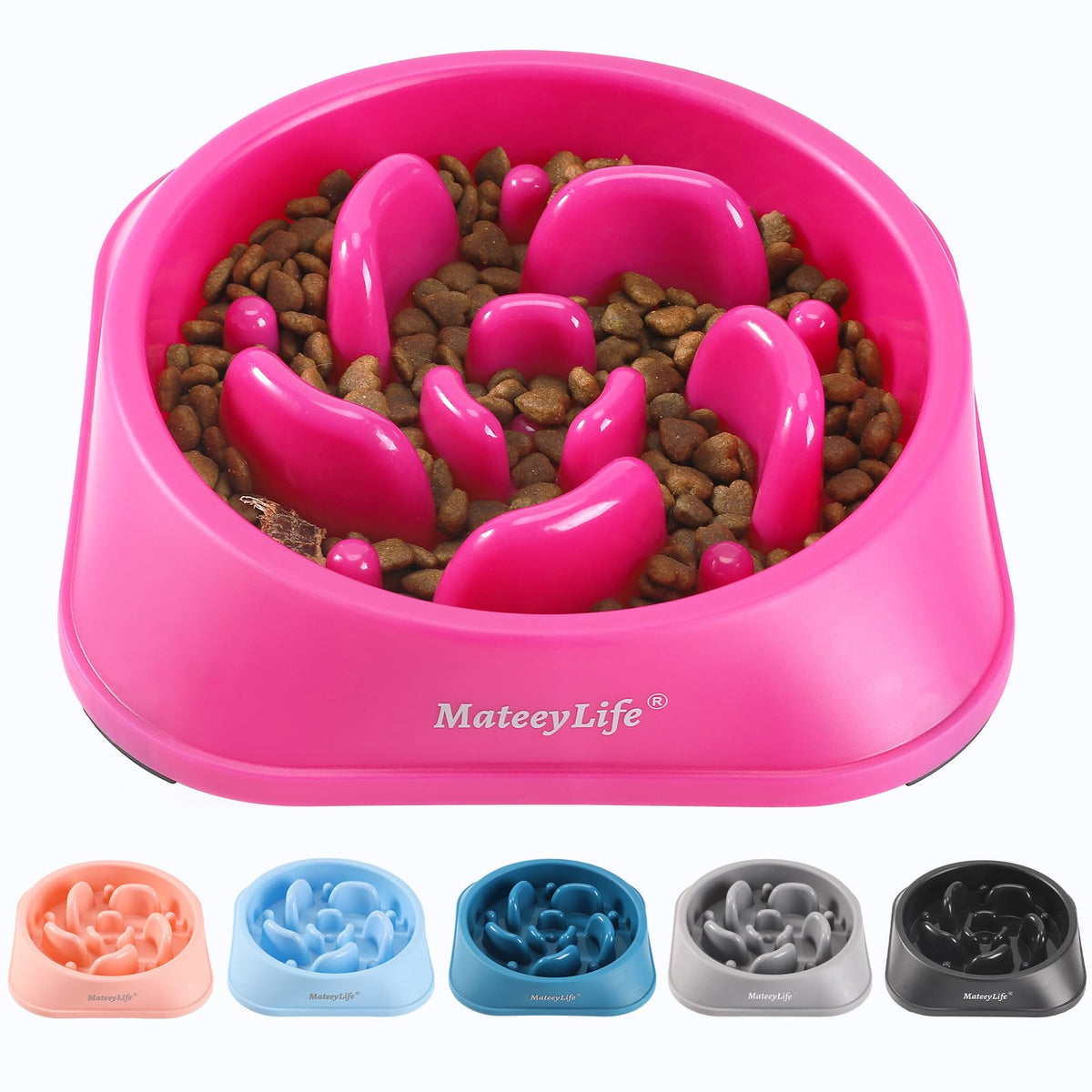 MateeyLife 2-Pack Slow Feeder Dog Bowls, 2 Cups, Dog Puzzle Feeder Bowl