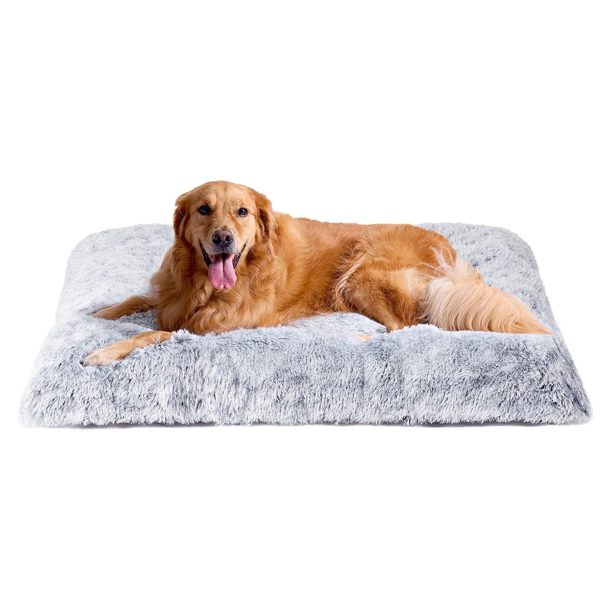 EHEYCIGA Fluffy Dog Crate Bed, Plush Extra Large Dog Pillow, Grey