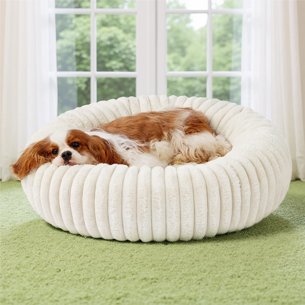 Bedsure ComfyFleece® Donut Dog Bed Medium Size Dog with Washable Cover