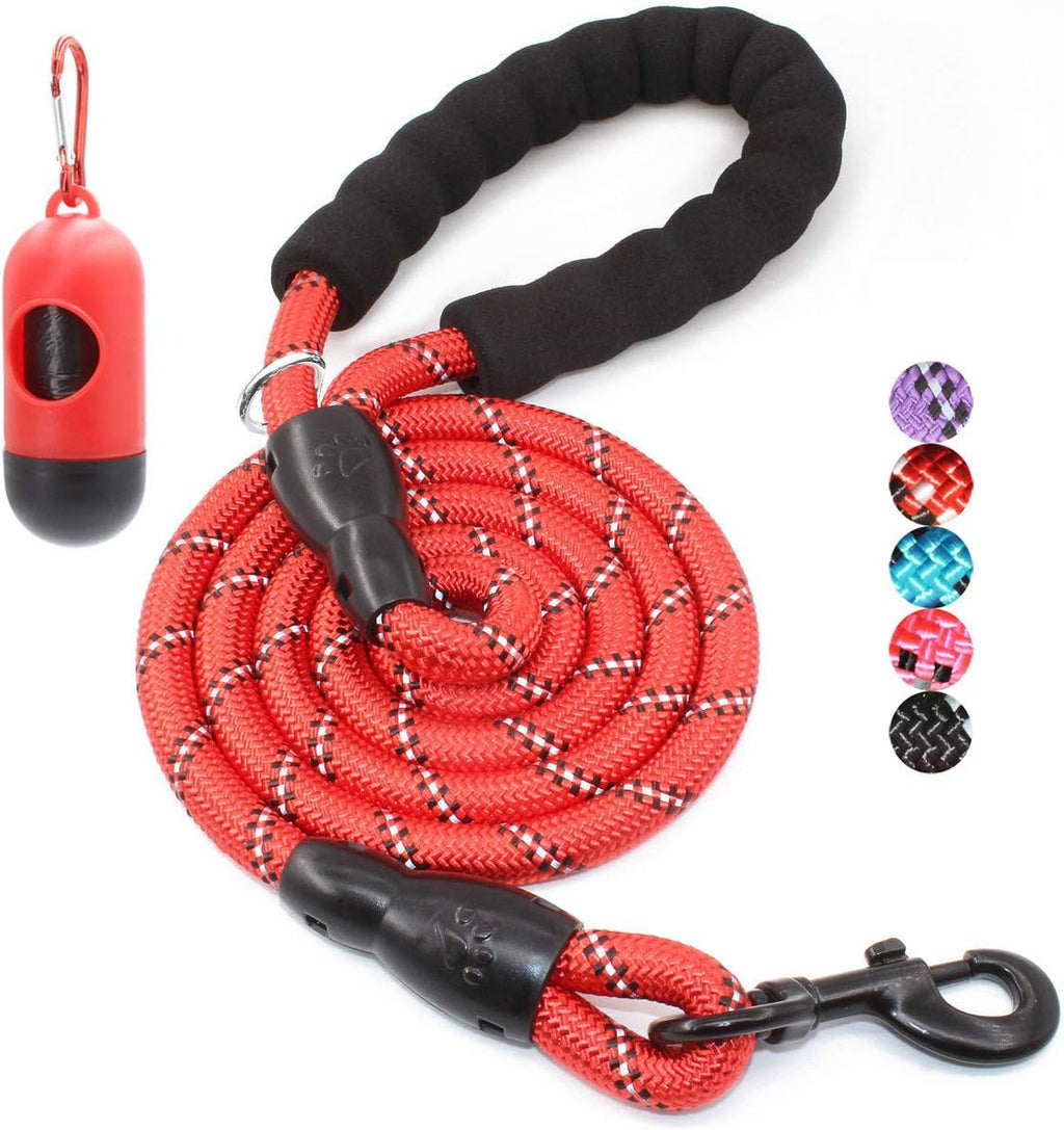 BAAPET 2/4/5/6 FT Dog Leash with Comfortable Padded Handle and Highly Reflective Threads for Small Medium and Large Dogs (5FT-1/2'', Black)
