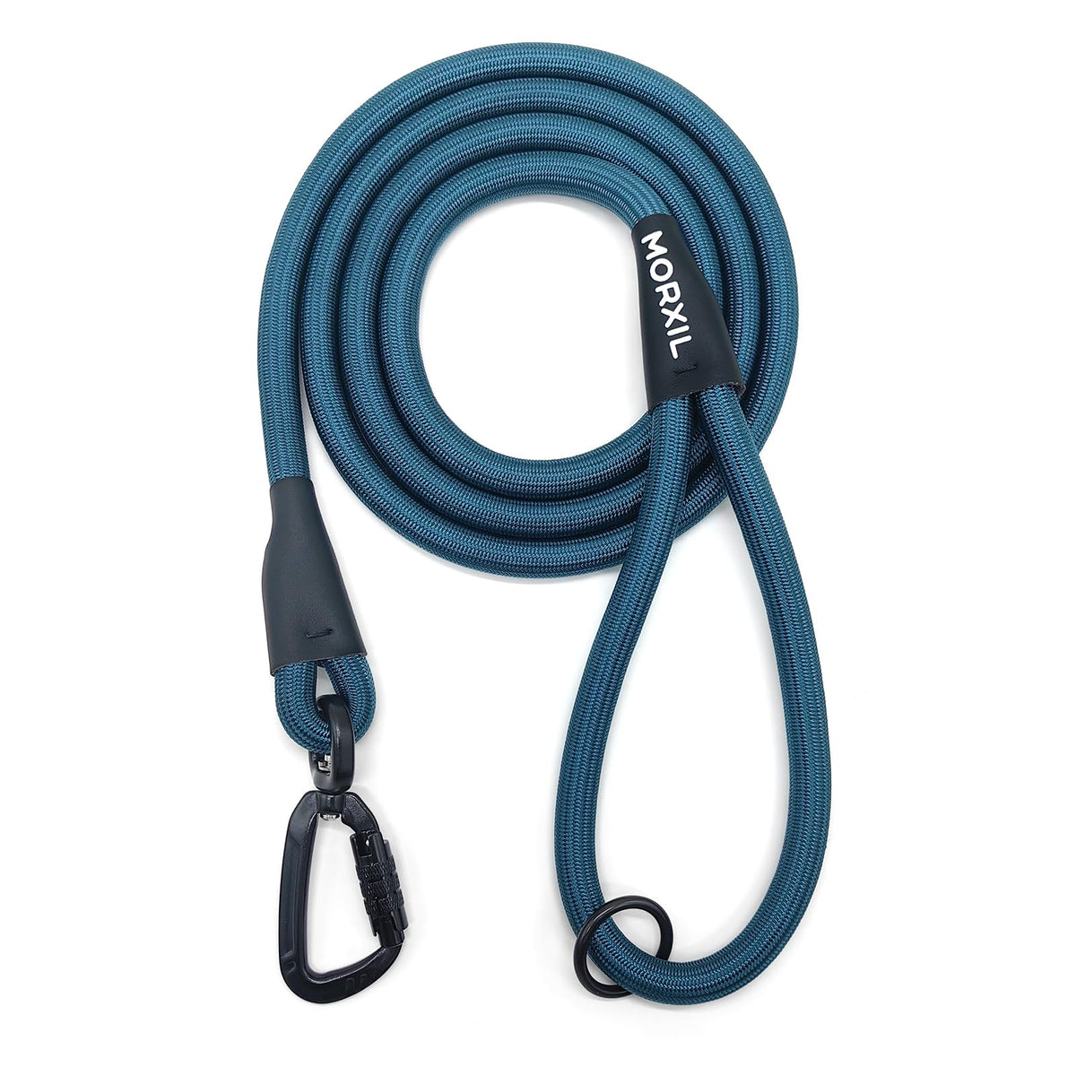 Rope Dog Leash, 6 Foot Heavy Duty Dog Leash with Aviation Aluminum Auto Locking Carabiner, Strong Nylon Pet Lead for Small, Medium, Large Dogs (Black, 6FT)