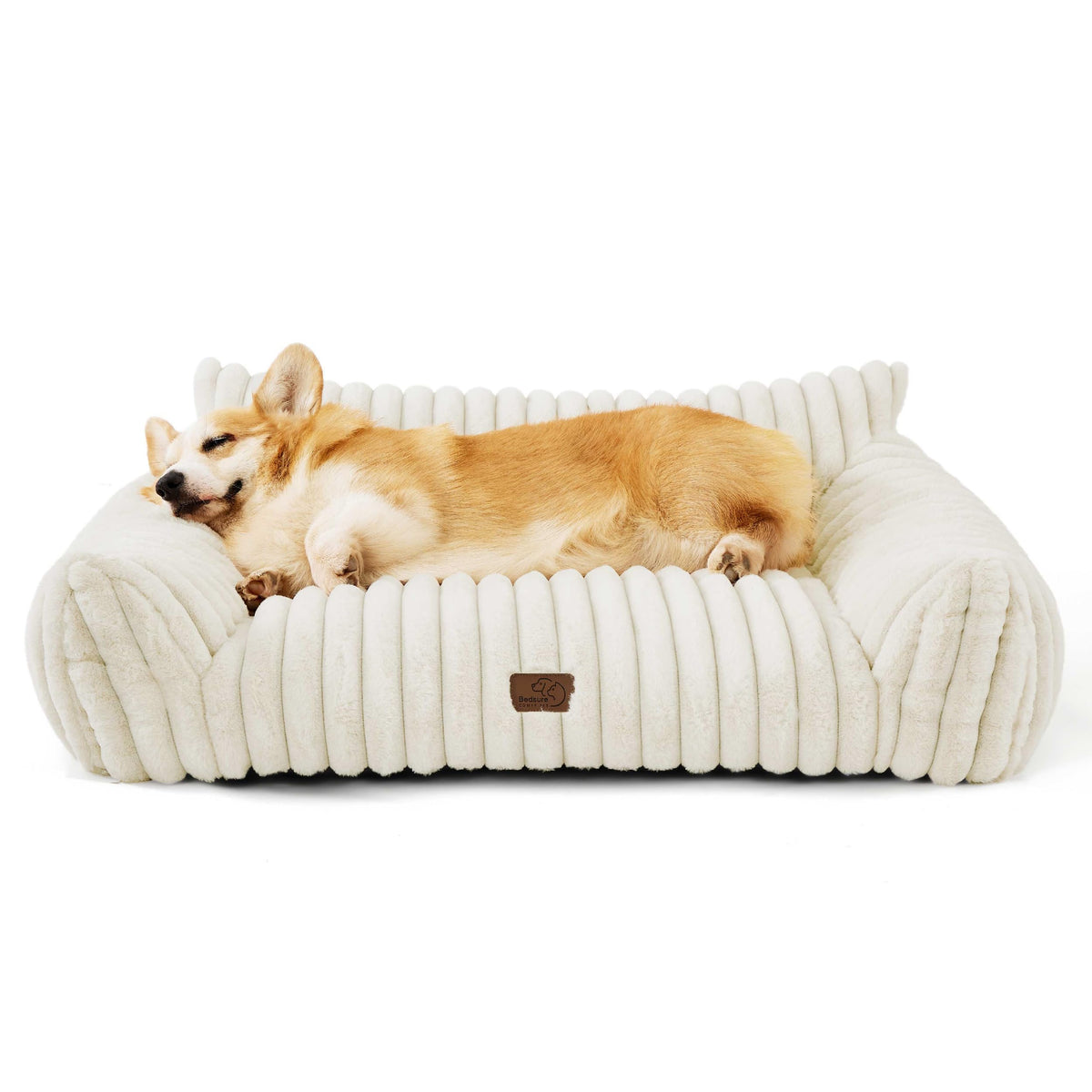 Bedsure ComfyFleece® Shown on TV Fluffy Cute Cat Couch for Pets,24in Cream