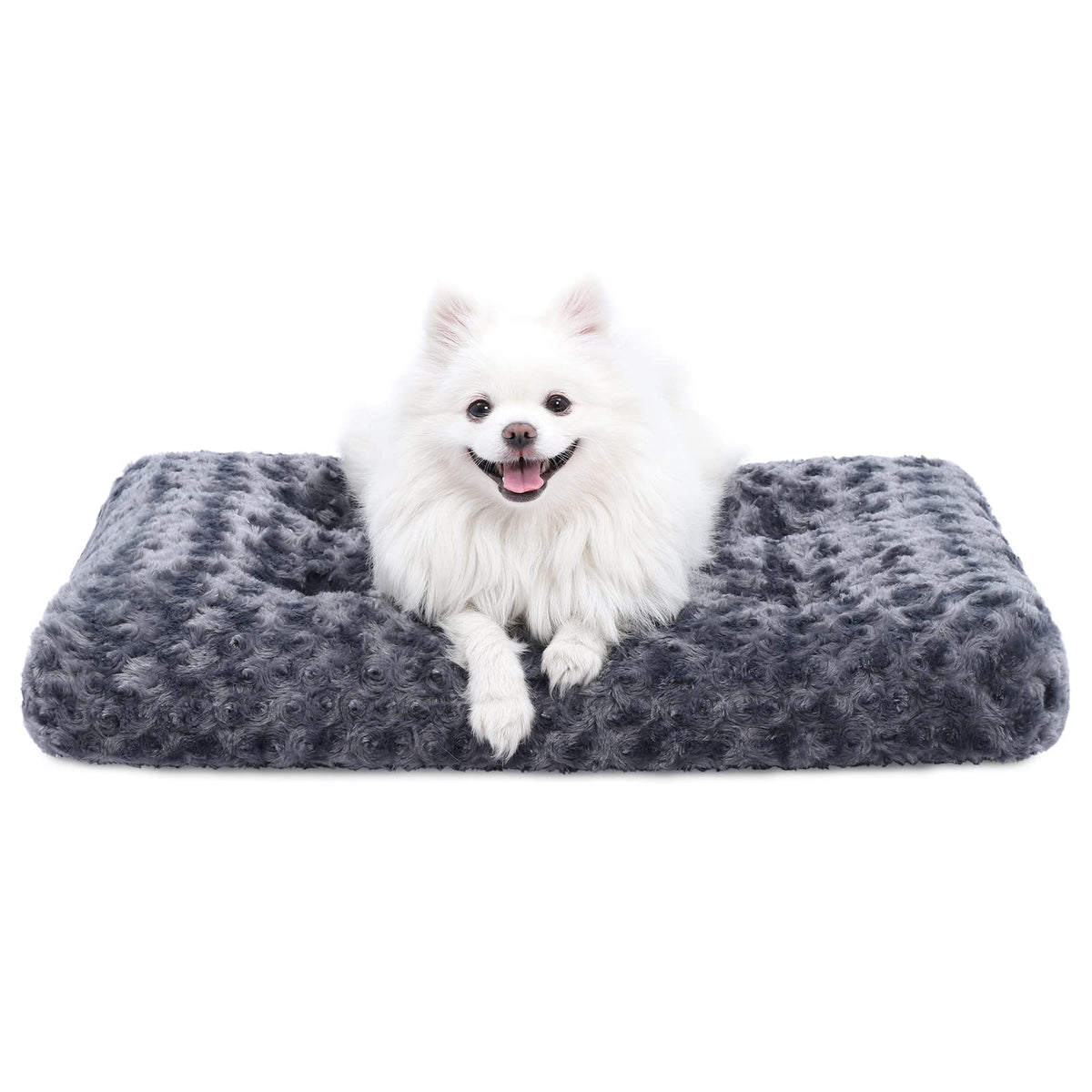 KSIIA Washable Dog Bed Medium Size Dog Crate Bed Plush Pet Mat 35"x23" Pink