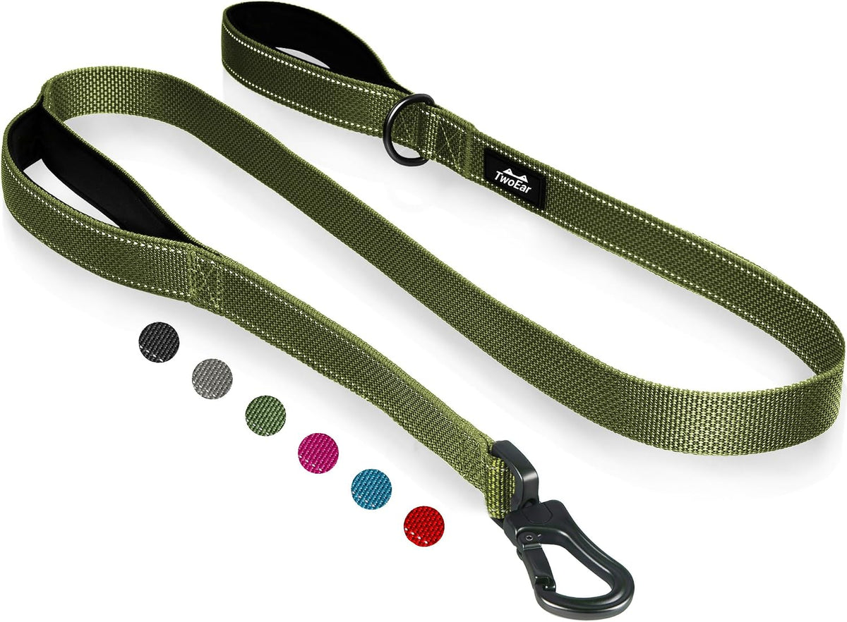 Twoear 6FT 1IN Heavy Duty Dog Leash for Large Dogs with 2 Padded Handles