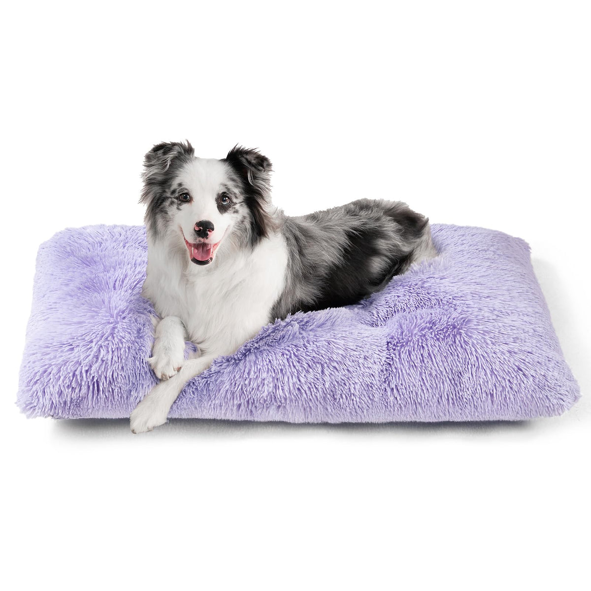 EHEYCIGA Fluffy Dog Crate Bed, Plush Extra Large Dog Pillow, Grey