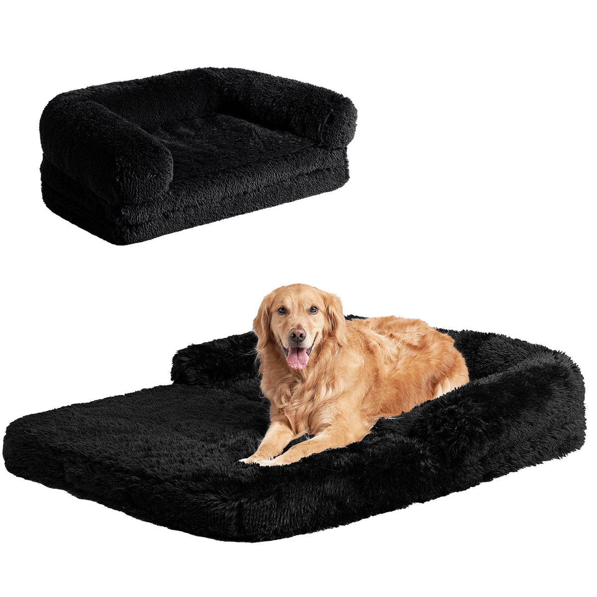 EHEYCIGA Orthopedic Foldable Human Dog Bed - 72x44x11, Grey