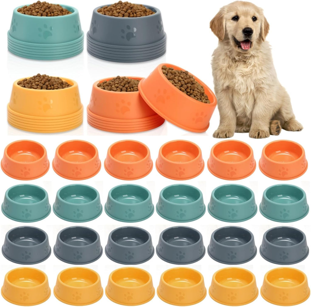 24 Pack Plastic Dog Bowl, 10 Oz Dog Cat Party Supplies