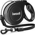 22.6 FT Retractable Dog Leash for Dogs 5-110 lbs–Reflective Leash with Reinforced Tape & Strong Cord–Quick Lock Button–360° Swivel System–Stainless Steel Spring–Comfortable Anti-Slip Handle BK