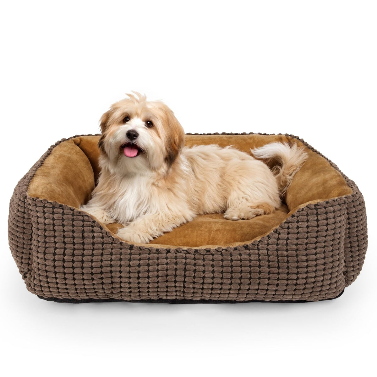 MIXJOY Dog Bed for Large Medium Small Dogs, Rectangle Washable Sleeping Puppy Bed, Soft Calming Cat Beds for Indoor Cats, Orthopedic Pet Sofa Bed, Anti-Slip Bottom with Multiple Size (20'', Grey)