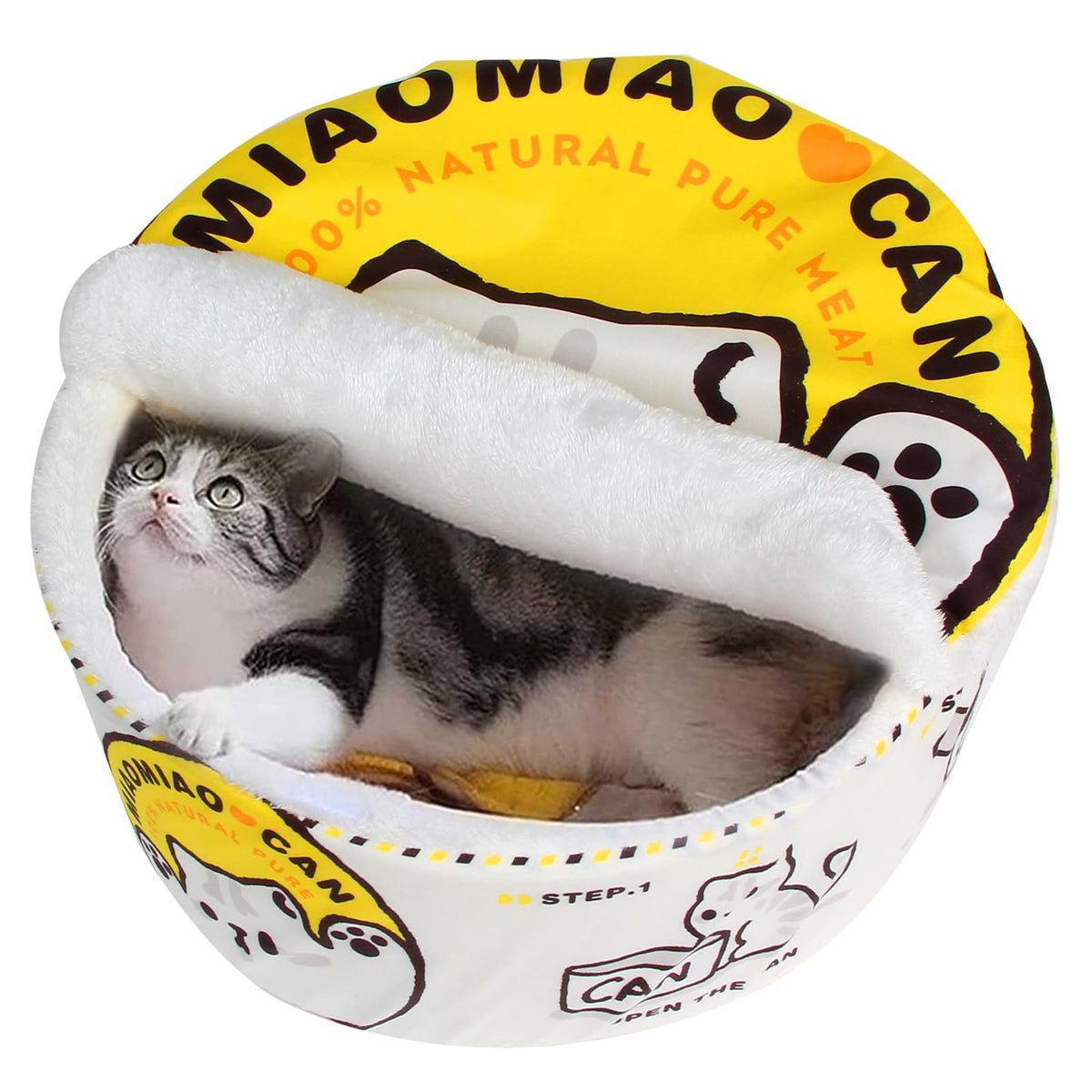 寵幸 Ramen Noodle Cat Bed, Soft Warm Washable for Cats Dogs