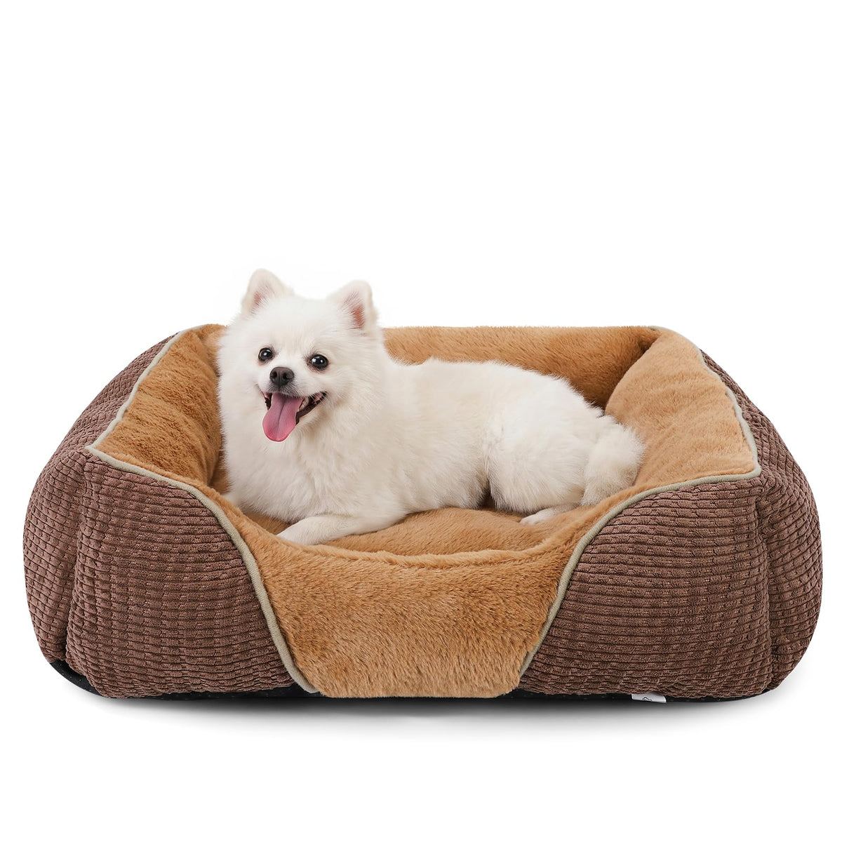 MIXJOY Dog Bed for Large Medium Small Dogs, Rectangle Washable Sleeping Puppy Bed, Soft Calming Cat Beds for Indoor Cats, Orthopedic Pet Sofa Bed, Anti-Slip Bottom with Multiple Size (20'', Grey)