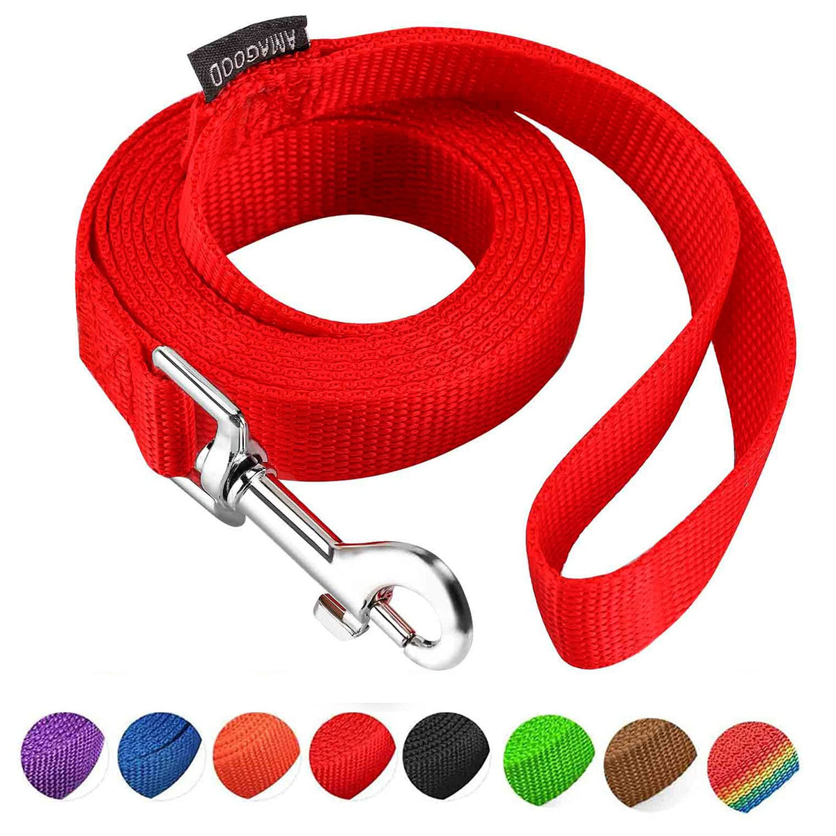 6 FT Puppy/Dog Leashes, Strong Traditional Style Leash with Easy to Use Collar Hook,Dog Lead Great for Small(Red,5/8" x 6 Feet) (Red)