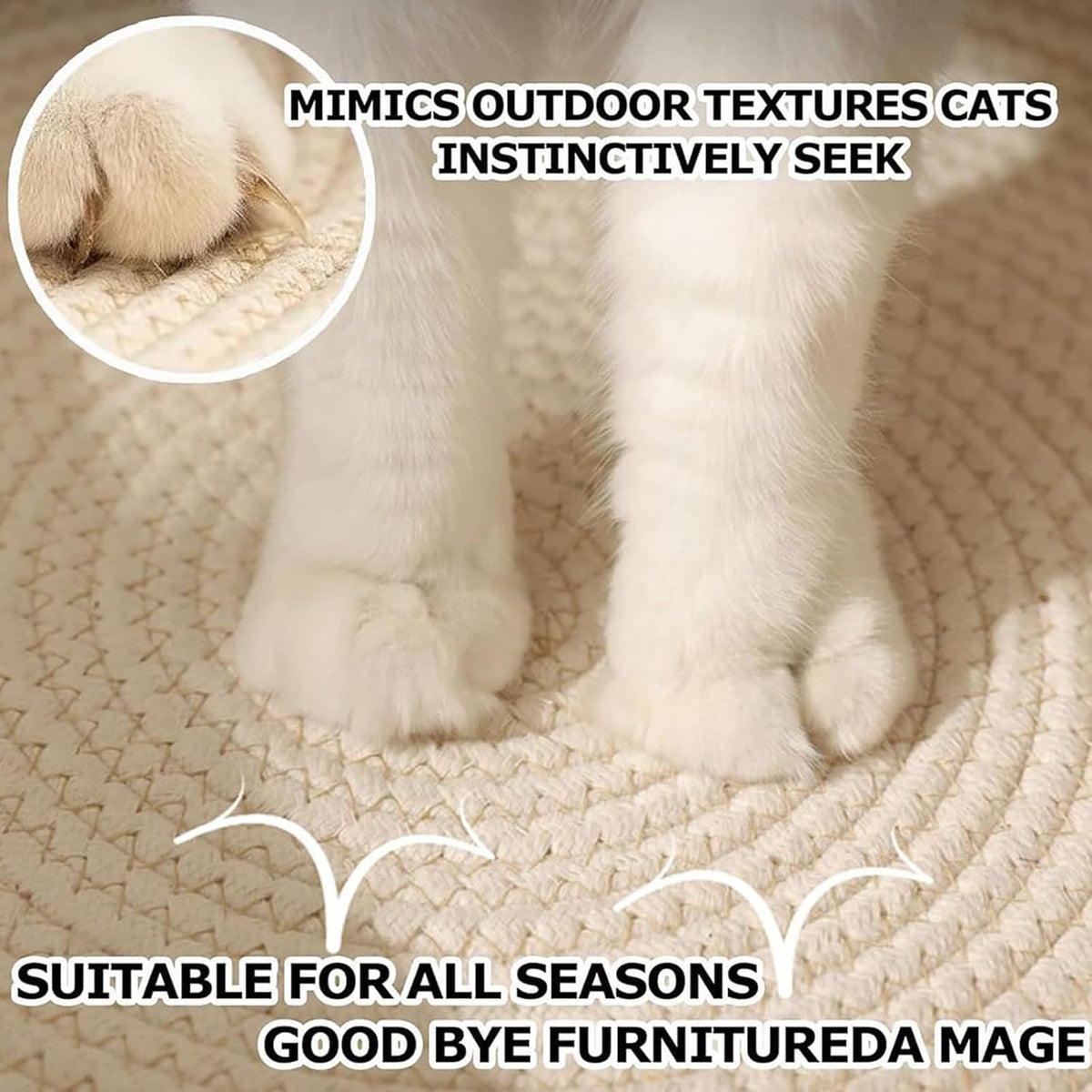 Instinct Basket, Stimuli Handwoven Cat Basket for Cats, Large