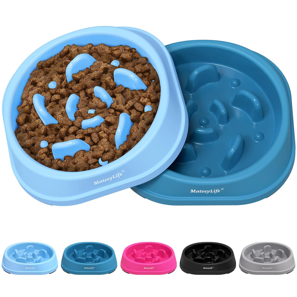 MateeyLife 2-Pack Slow Feeder Dog Bowls, 2 Cups, Dog Puzzle Feeder Bowl