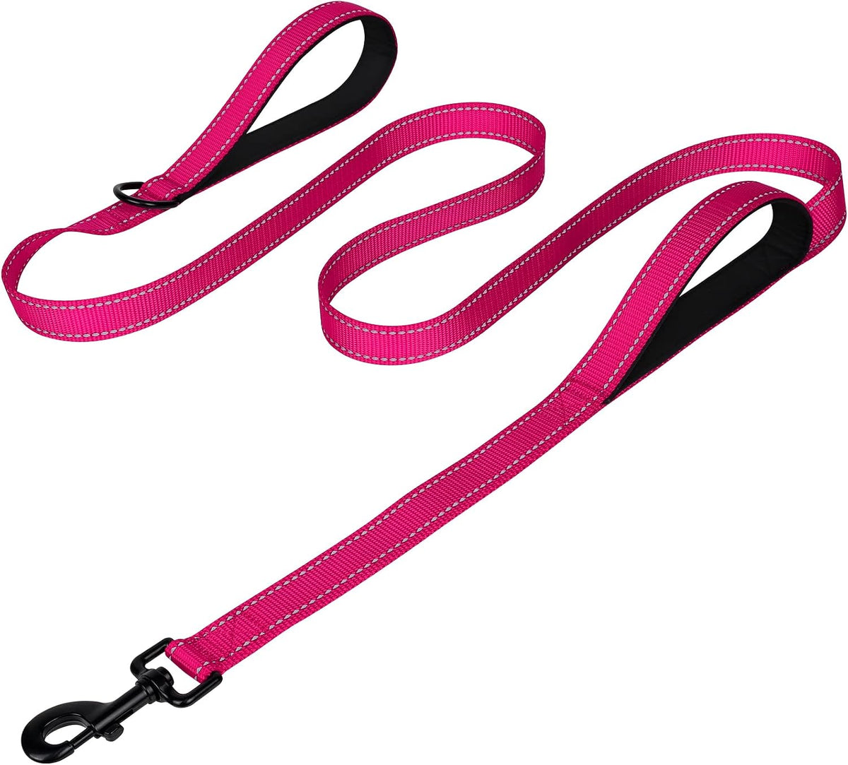 Joytale Dog Leash for Large Dogs that Pull, Double Handle, 6FT, Hot Pink