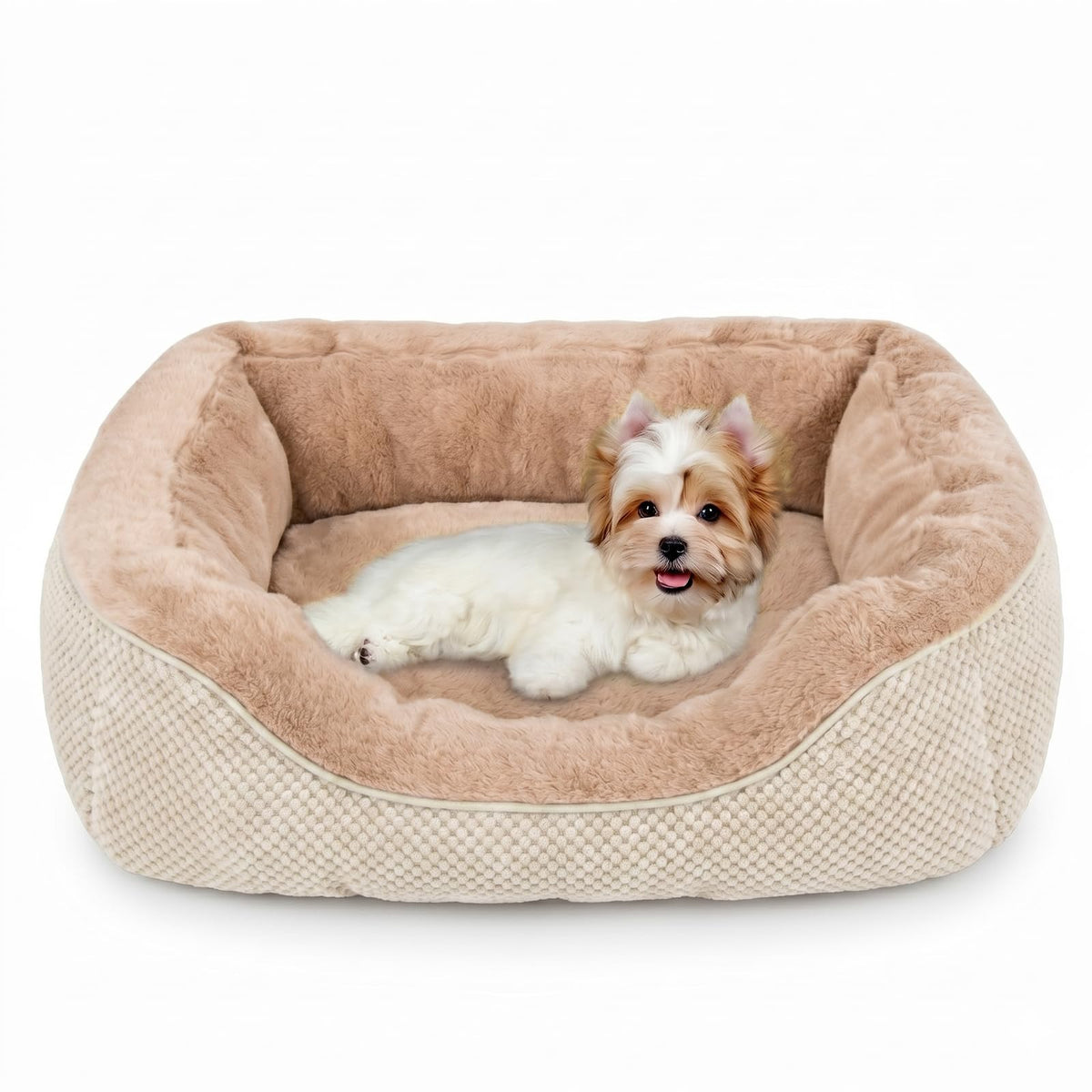 INVENHO Small Dog Bed for Small Dogs, Cat Beds for Indoor Cats Washable, Orthopedic Dog Bed, Warming Soft Calming Sleeping Puppy Bed Durable Pet Bed with Anti-Slip Bottom S(20"x19"x6")