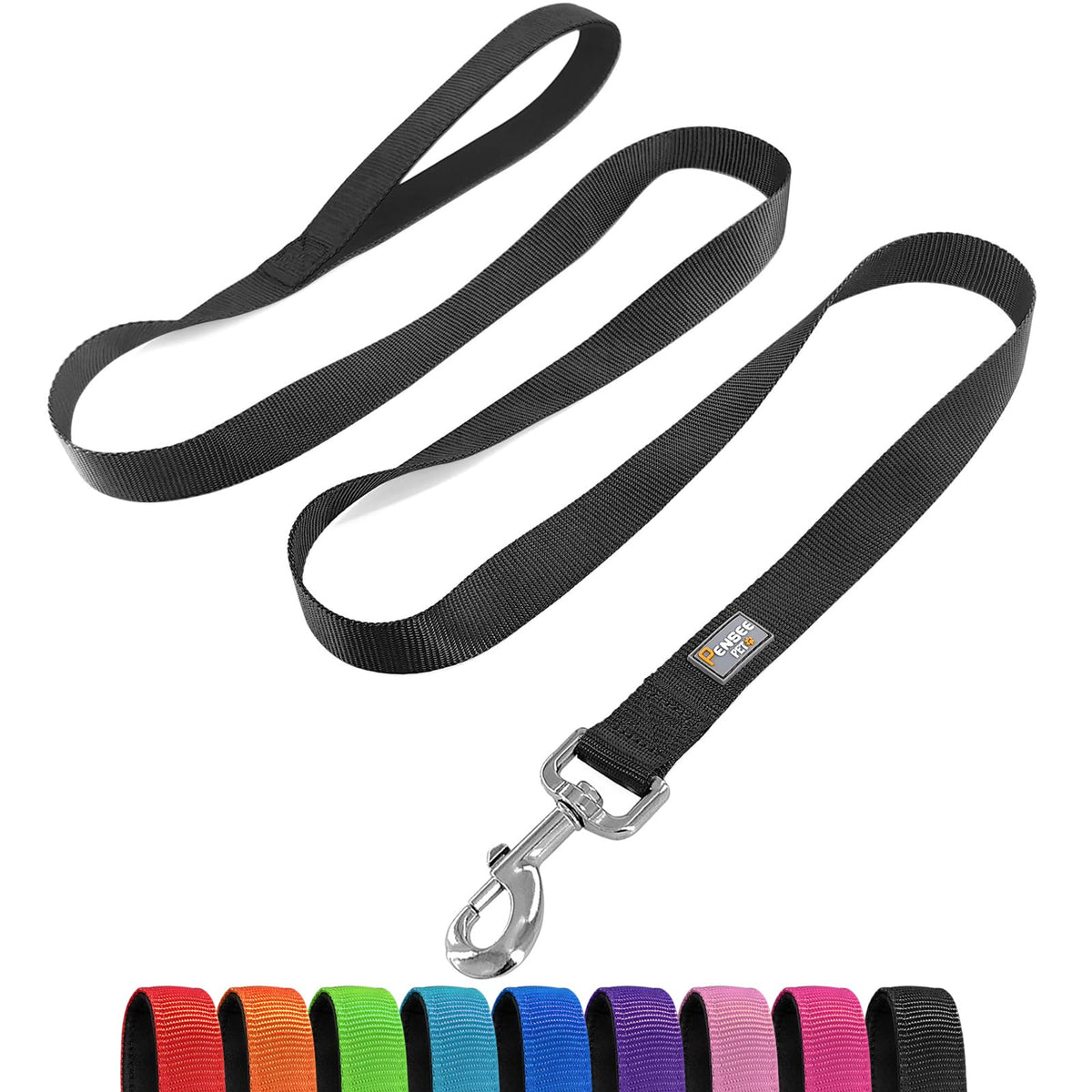 6 FT Basic Dog Leash for Medium Dogs,Black