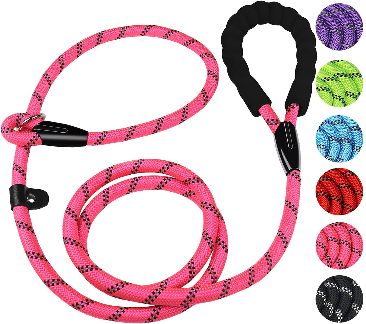 Dog Leash, 6 FT Heavy Duty Dog Leashes with Comfortable Padded Handle,Black