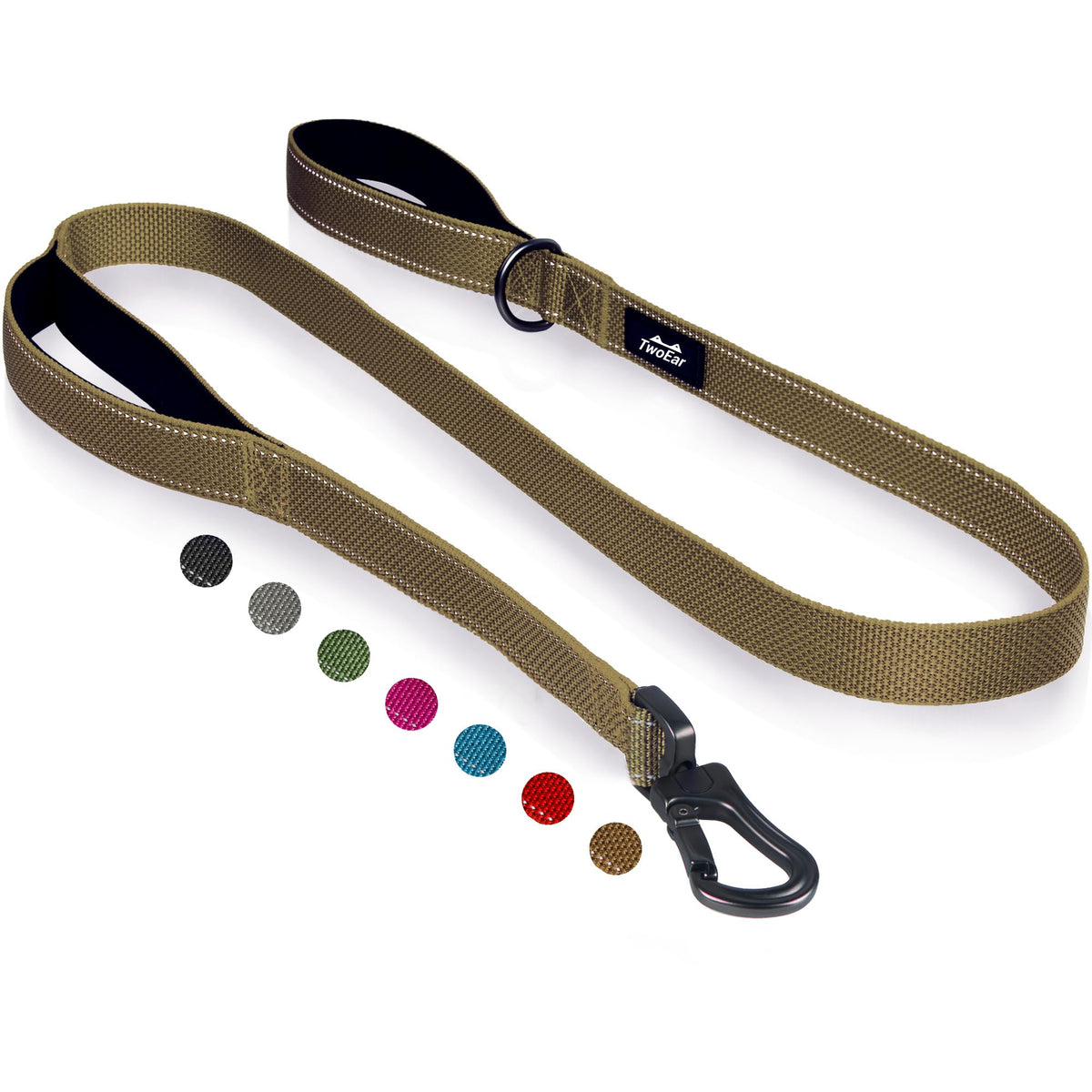 Twoear 6FT 1IN Heavy Duty Dog Leash for Large Dogs with 2 Padded Handles