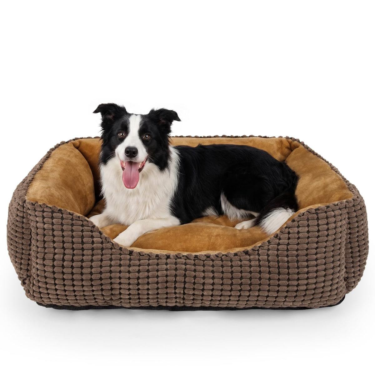 MIXJOY Dog Bed for Large Medium Small Dogs, Rectangle Washable Sleeping Puppy Bed, Soft Calming Cat Beds for Indoor Cats, Orthopedic Pet Sofa Bed, Anti-Slip Bottom with Multiple Size (20'', Grey)