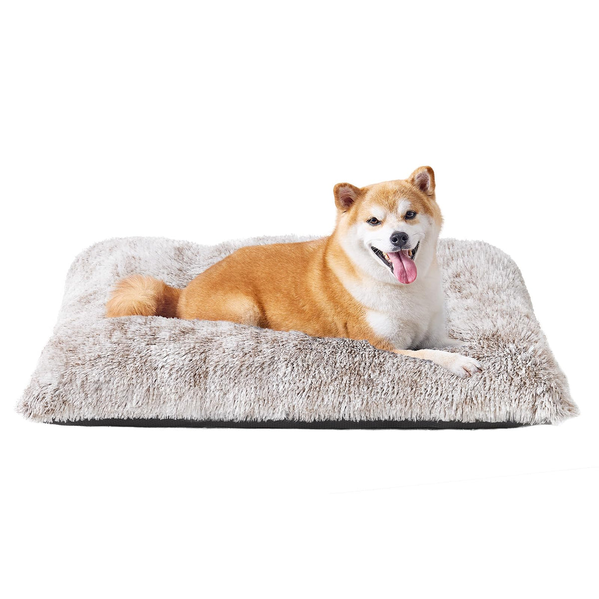EHEYCIGA Fluffy Dog Crate Bed, Plush Extra Large Dog Pillow, Grey