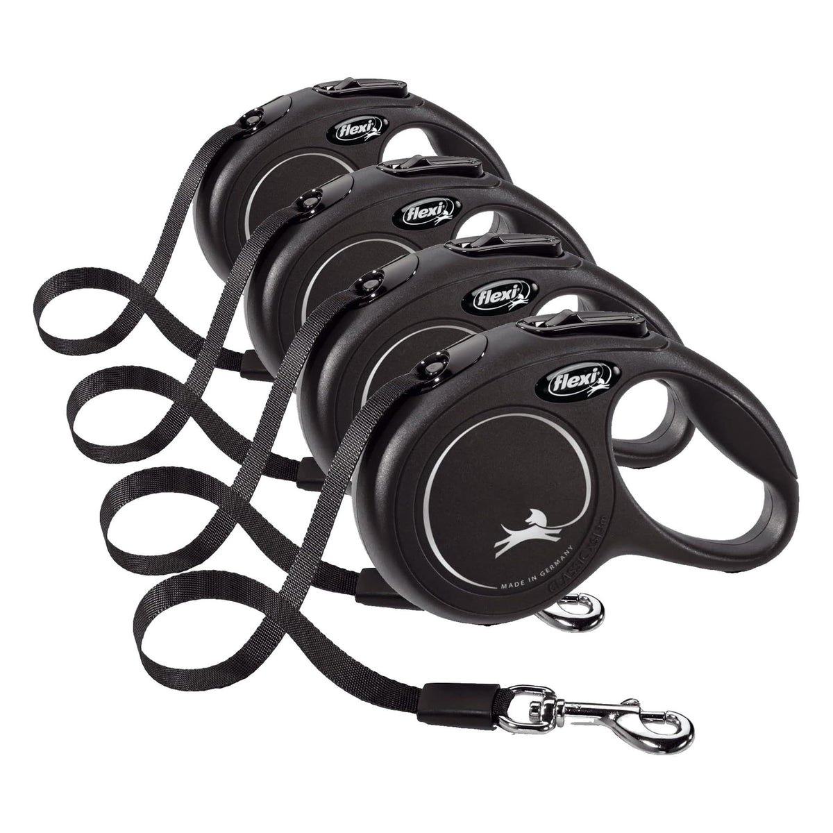FLEXI® Classic Tape Retractable Dog Leash, Large, 26 ft - Black