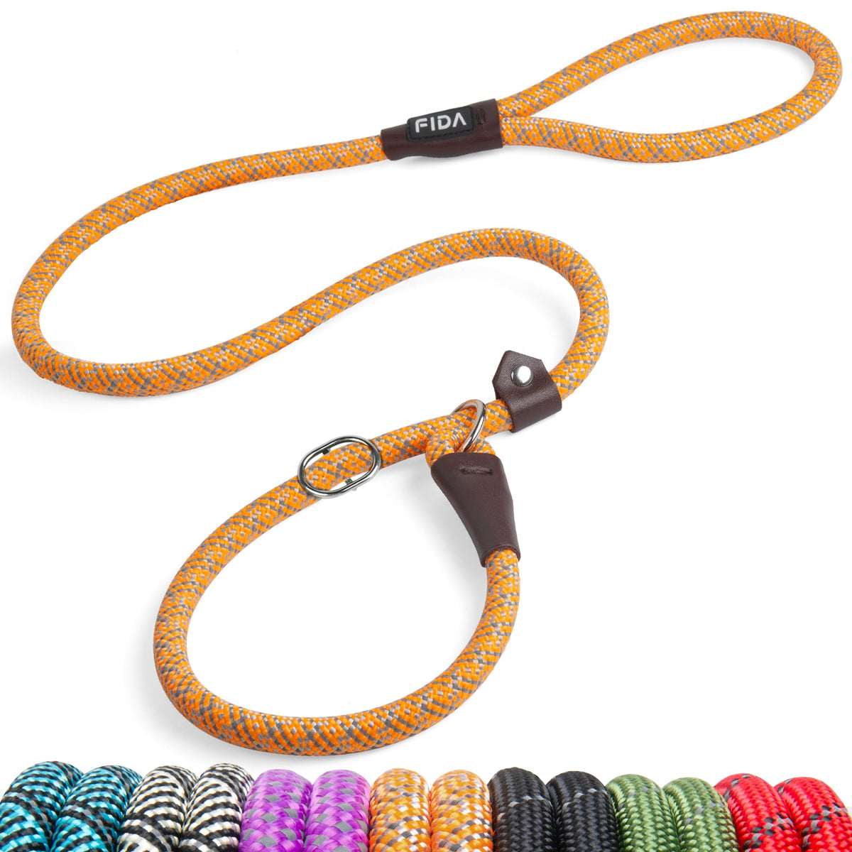 Fida Durable Slip Lead Dog Leash, 6 FT x 1/2" Dog Training Leash, Green