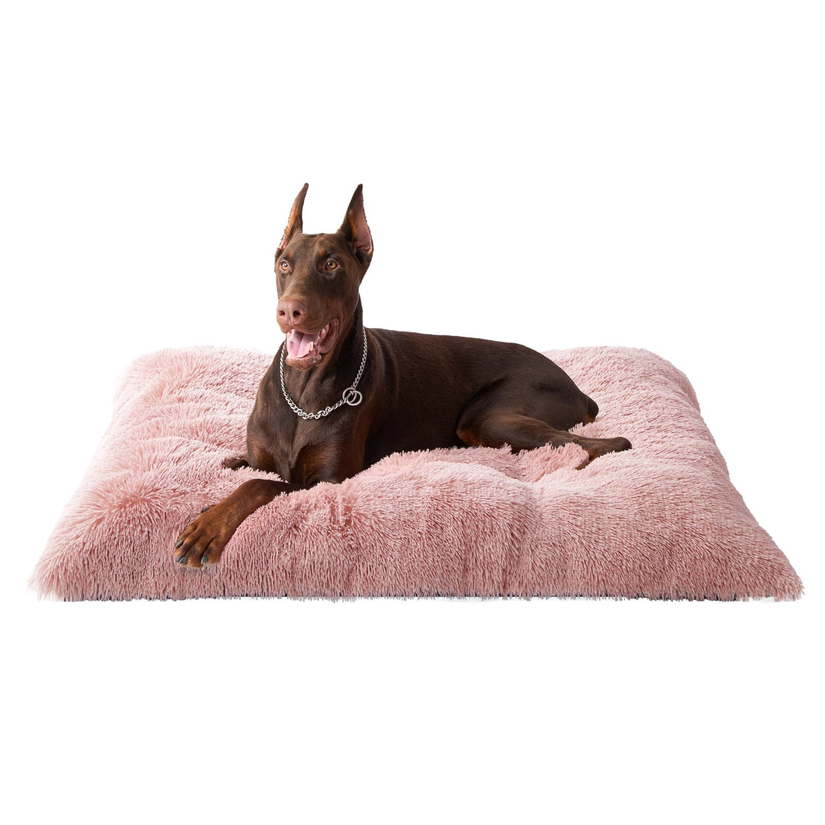 EHEYCIGA Fluffy Dog Crate Bed, Plush Extra Large Dog Pillow, Grey