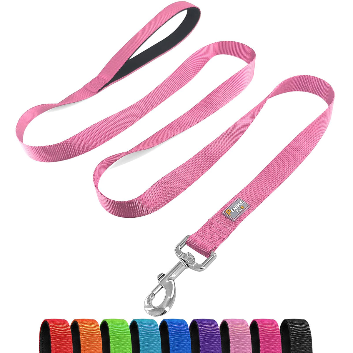 6 FT Basic Dog Leash for Medium Dogs,Black