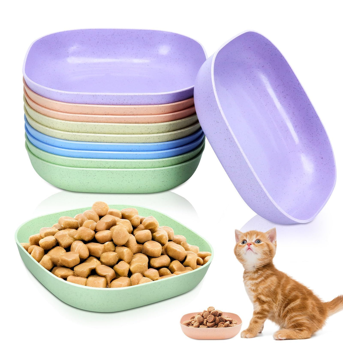 TKOnline 10 Pcs Cat Food Bowl Whisker Friendly ﻿