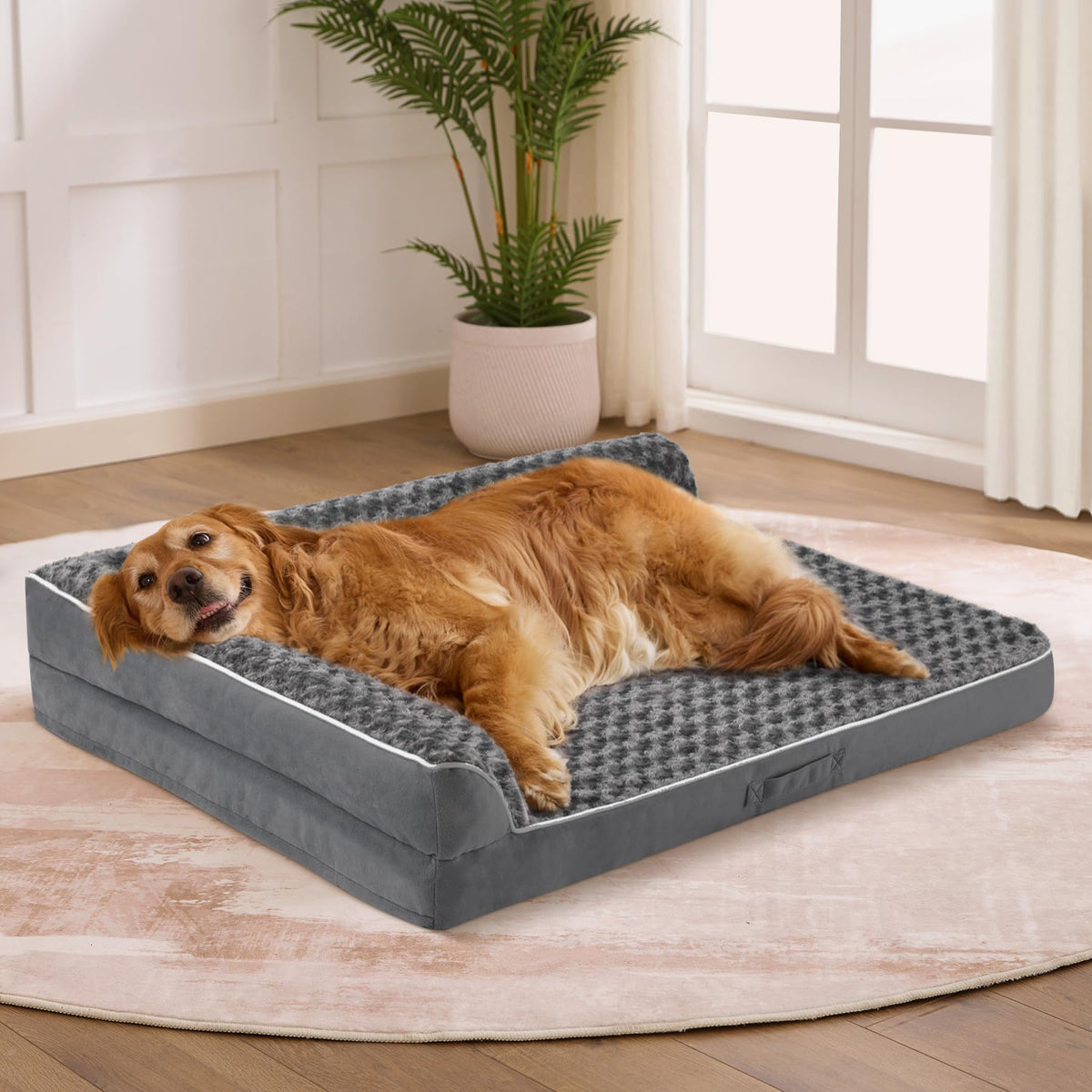 XL Orthopedic Dog Bed for Large Sized Dogs, 42"x30"x7.5", Grey