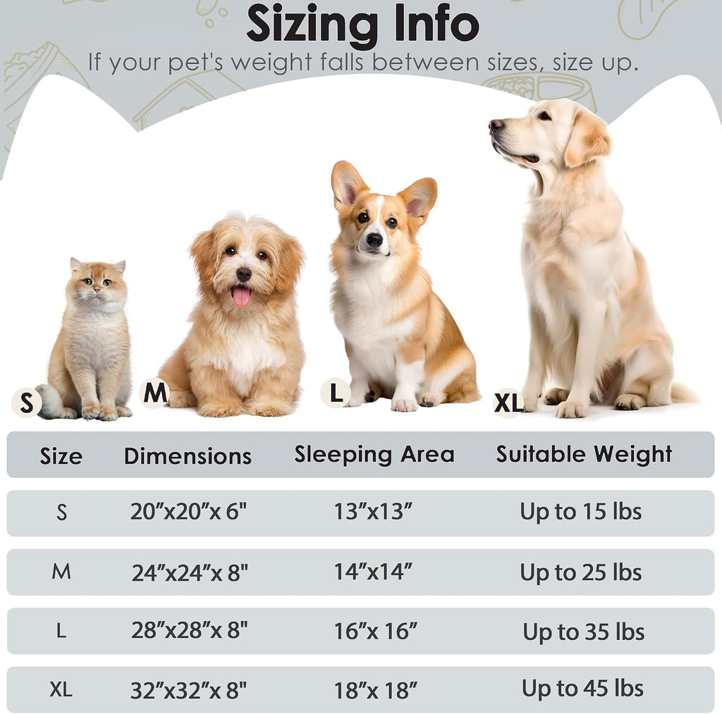 Hoewina Dog & Cat Bed for Indoor Cats, 20in Calming Donut Bed (Light Grey)