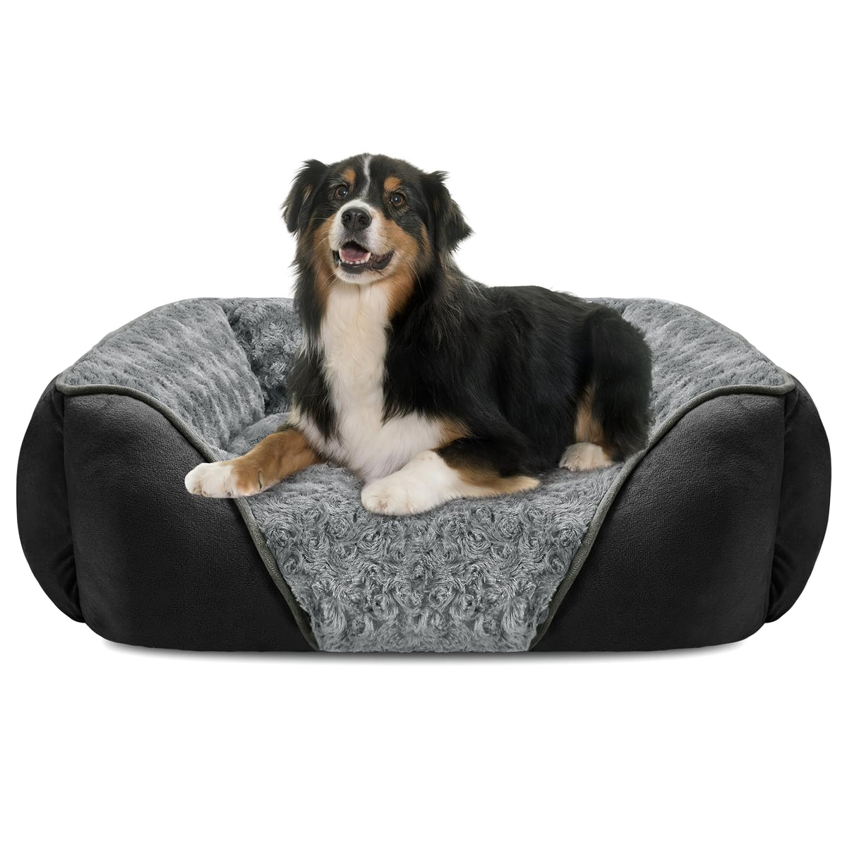 INVENHO Rectangle Washable Orthopedic Dog Bed for Small, Medium and Large Dogs, Soft Calming, Sleeping Puppy Bed Durable Pet Cuddler with Anti-Slip Bottom, S (20"x19"x6")