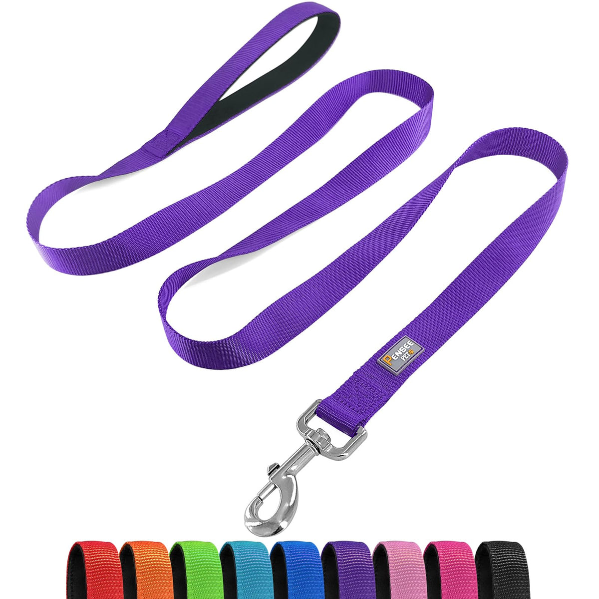 6 FT Basic Dog Leash for Medium Dogs,Black