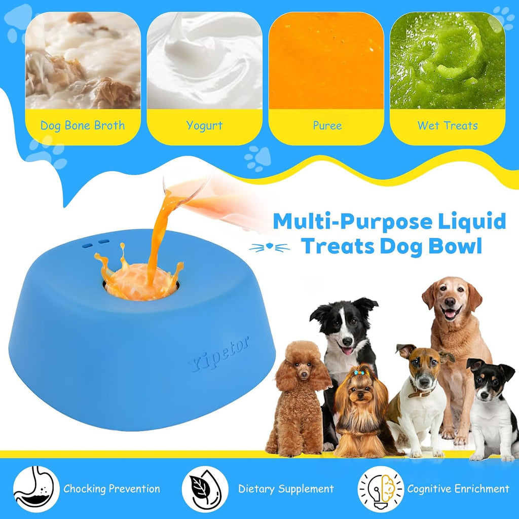Yipetor Dog Lick Bowl, Rolled Ball-in Slow Feeder Enrichment Puzzle Toys