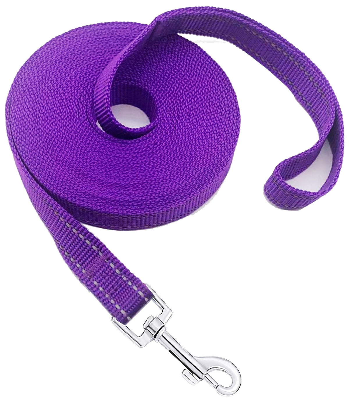 Nylon Training Dog Leash for Small Medium Large Dogs, 15ft 20ft 30ft 50ft Long Puppy Lead for Obedience Recall Training, Camping (20ft, Black)