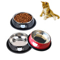 SUOXU Cat Bowls,Stainless Steel Cat Water Food Bowl,Puppy Feeding Bowl,Set of 3 Shallow Pet Bowl Rubber Base Non Slip Small Dogs Feeder Bowls
