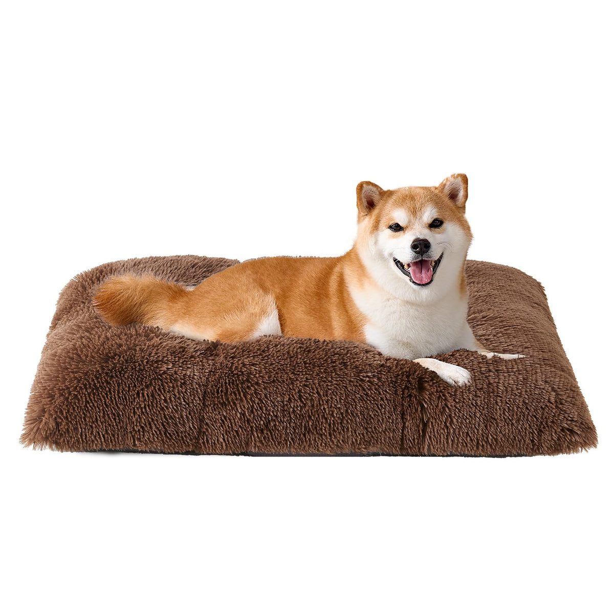 EHEYCIGA Fluffy Dog Crate Bed, Plush Extra Large Dog Pillow, Grey