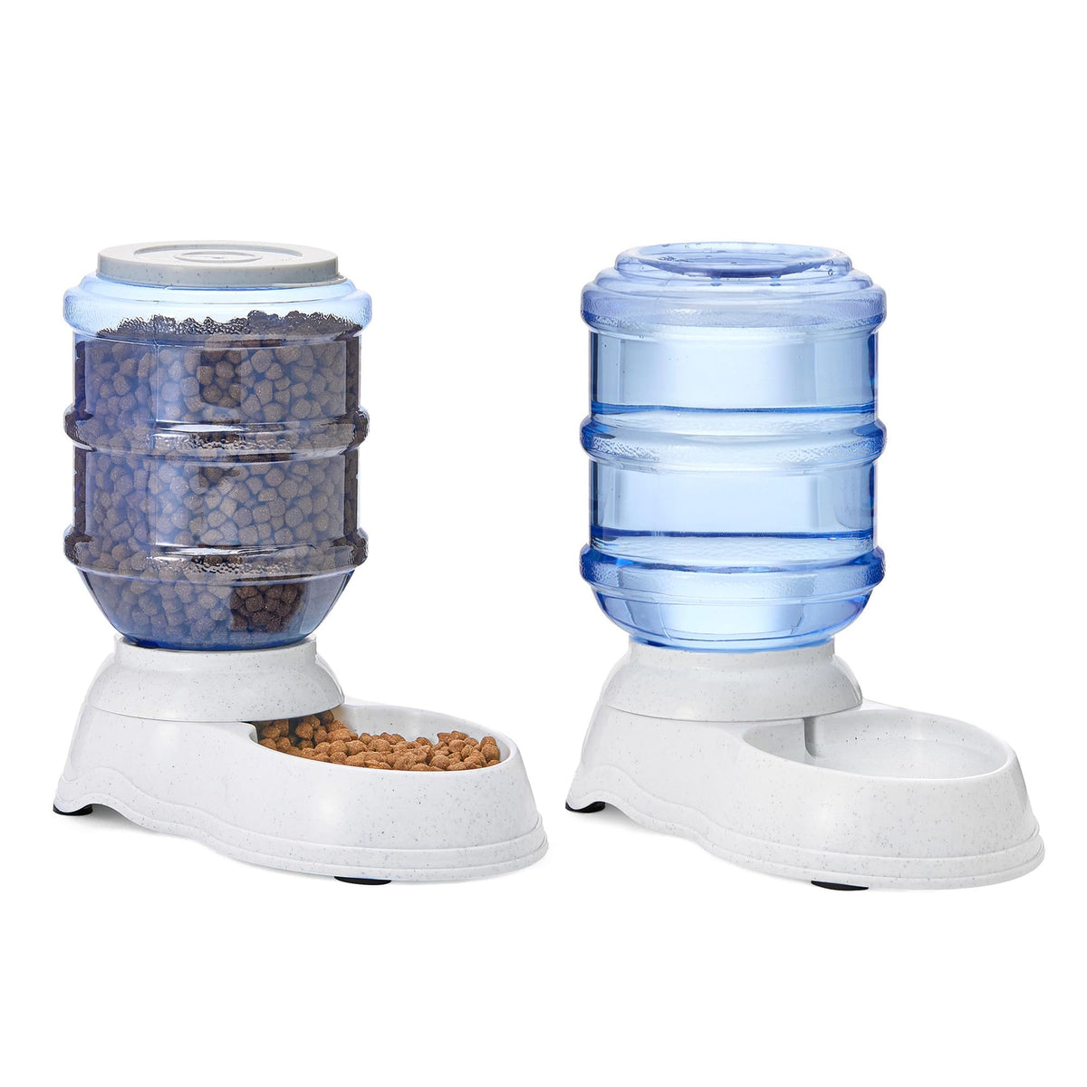 Amazon Basics Gravity Pet Food Feeder for Dogs and Cats, Easy to Clean, Easy to Fill, Removable Lid, 152fl.oz Capacity, Small